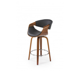 Otočná barová stolička H123, čierna/orech