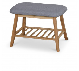 Regál na topánky ST14, bambusový/sivý