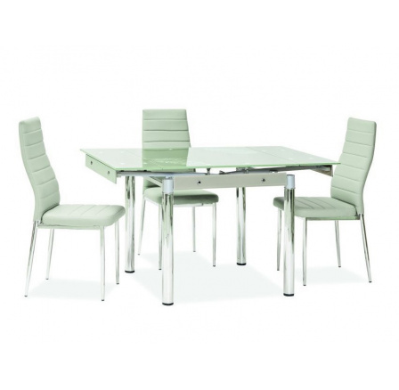 GD-082 jedálenský stôl biely/kov/temperované sklo biely (S) (K150-Z)