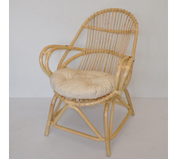 Ratanové kreslo Katak vankúš svetlo béžová zvýraznenia