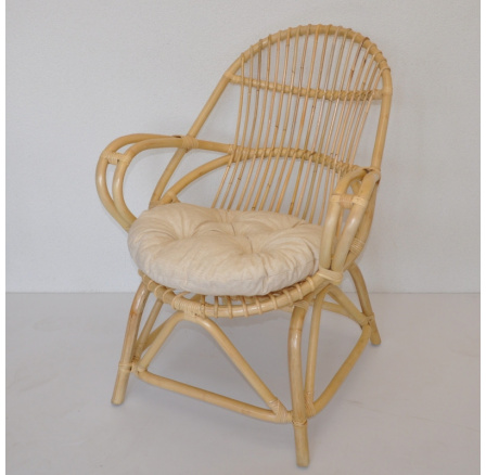 Ratanové kreslo Katak vankúš svetlo béžová zvýraznenia