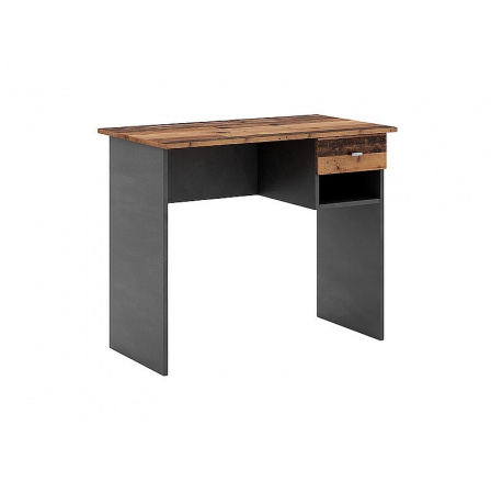 Písací stôl B-011, staré drevo/Matera Tmavo sivá