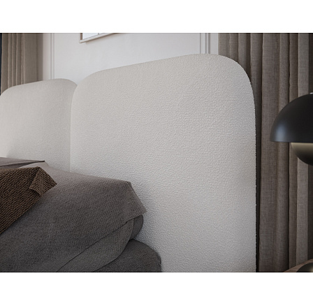 Bed Ollival 180x200 s kovovým rámom a úložným boxom, biely zamat Paolli 01 1