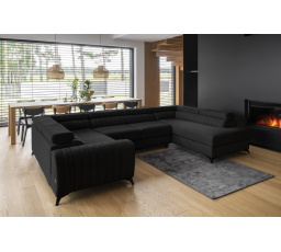 Rohová sedacia súprava v tvare U LOUIS, Flores 10 Pravá