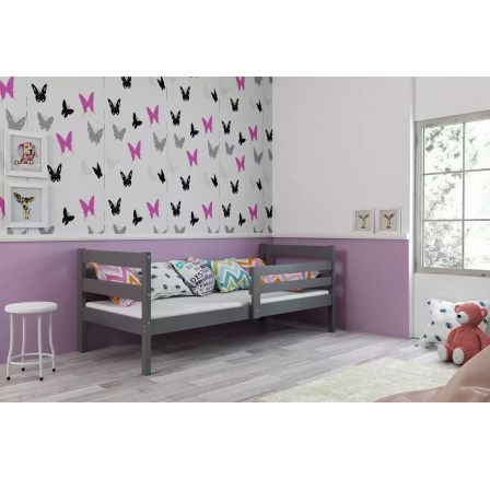 Detská posteľ ERYK 80x190 cm, s matracom, Grafit Detská posteľ ERYK 80x190 cm, s matracom, Grafit