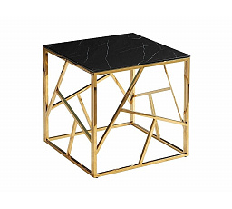 Konferenčný stôl ESCADA B II, čierny s mramorovým efektom/zlatý