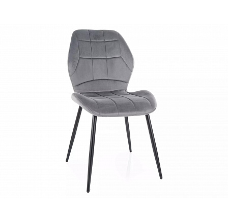 Jedálenská stolička JAKE VELVET, Sivý Bluvel 14/Čierna