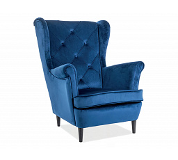 Kreslo LADY Velvet, modrá Bluvel 86/wenge