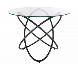 Jedálenský stôl ORBIT, Transparentná/Čierna