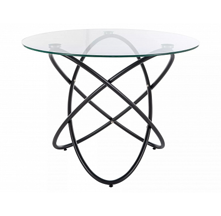 Jedálenský stôl ORBIT, Transparentná/Čierna
