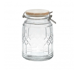 Sklenená nádoba na skladovanie s bambusovým viečkom 1,8l