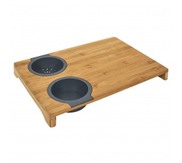 Doska na krájanie s miskou a sitkom