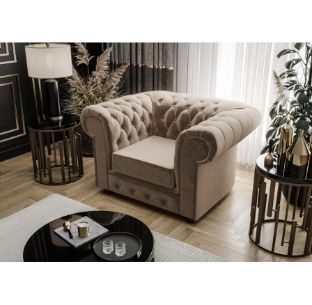 Kreslo MANCHESTER - Odtiene svetlej hnedej