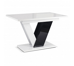 Stôl CLARK Rozkladací 120-160 cm Biely/Čierny Lesk