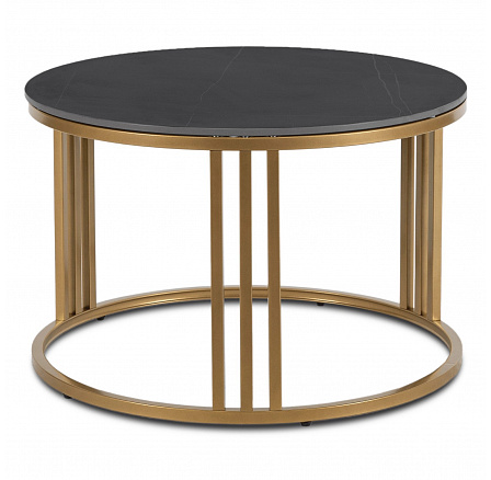 Keramický stolík KORIN Čierny Mramor/Zlatý