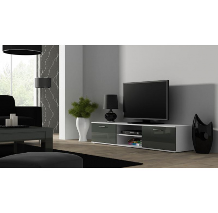 TV komoda SOHO 180, biela / sivý lesk TV komoda SOHO 180, biela / sivý lesk