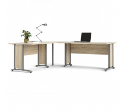 Rohový písací stôl OFFICE 80400/72, Dub sonoma/Silver grey