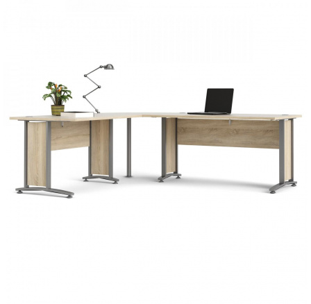 Rohový písací stôl OFFICE 80400/72, Dub sonoma/Silver grey Rohový písací stôl OFFICE 80400/72, Dub sonoma/Silver grey