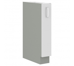 Kuchynská dolná skrinka BOLZANO 15-D-CARGO-BB, Biely lesk/Sivá