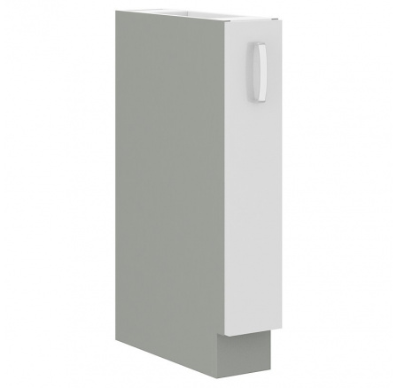 Kuchynská dolná skrinka BOLZANO 15-D-CARGO-BB, Biely lesk/Sivá