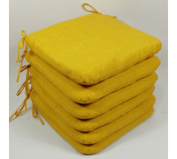 Sedák 40x40 cm látka žltý melír - set 6 kusov