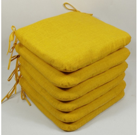 Sedák 40x40 cm látka žltý melír - set 6 kusov