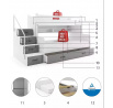 Detská poschodová posteľ MAX 3 Grafit, bez matraca 120 X 200