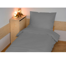 Obliečky bavlna UNI 140x200, 70x90cm tmavo sivá zipsový uzáver