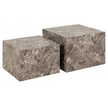 Sada 2 konferenčných stolíkov Dice mramor hnedý