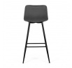 Stolička barová, sivá látka, štvornohá kovová podnož, čierny mat