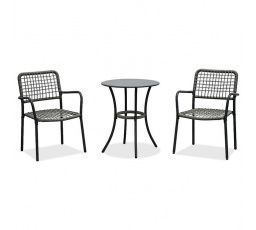 Záhradný set 1+2, stôl 60x60, stoličky umelý ratan farba antracit, kov antracit