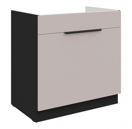 Dolná skrinka ARONA - 80 ZL 1S BB, Čierna mat/Kašmír