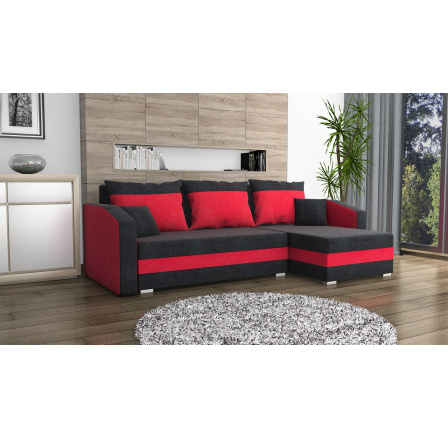 Rohová sedacia súprava Fabian UNI čierna/červená