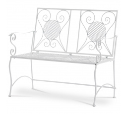 Záhradná lavička, kov, biely lak (dizajn pre súpravu JF2236)