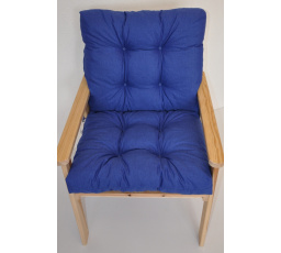 Poduška na záhradné kreslo s nízkym operadlom - látka tmavomodrý melír