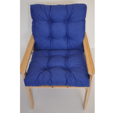 Poduška na záhradné kreslo s nízkym operadlom - látka tmavomodrý melír