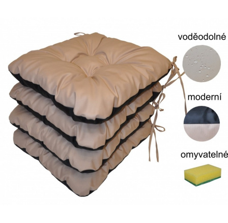 Béžový vodoodolný podsedák - set 4 kusy
