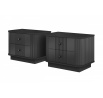 2 x VESPER NOČNÝ STOLÍK 56 2SZ - čierny MDF / čierny MDF / čierne úchyty / sokel