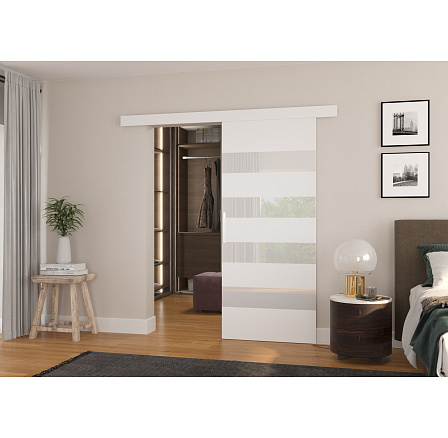 Posuvné dvere na stenu MILOU 86 White+White Lacobel Posuvné dvere na stenu MILOU 86 White+White Lacobel
