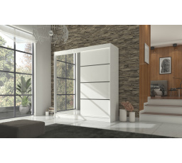 Posuvná skriňa so zrkadlom GILTON 200 Biela+Biela