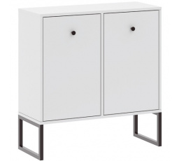 Komoda LINEA 2D, Biela/Čierna