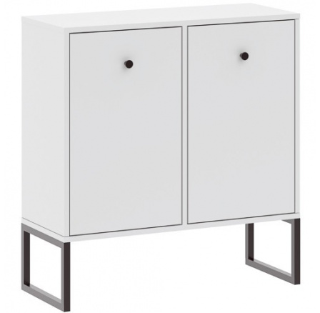Komoda LINEA 2D, Biela/Čierna