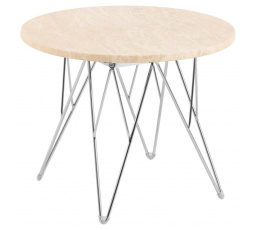 Konferenčný stolík Prunus 55 cm travertín/ chróm