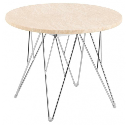 Konferenčný stolík Prunus 55 cm travertín/ chróm