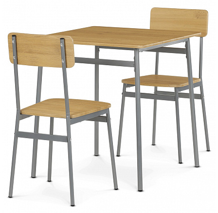 Jídelní set s 2 židlemi, 70x70x76cm, mdf, dub, AUT-O2122 OAK Jídelní set s 2 židlemi, 70x70x76cm, mdf, dub, AUT-O2122 OAK