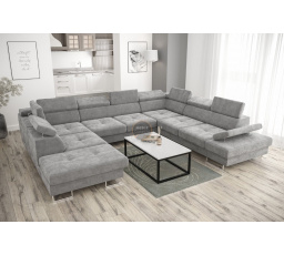 Rohová sedacia súprava GALAXY MAX I s funkciou spania 280x350x225 - sivá, pravá