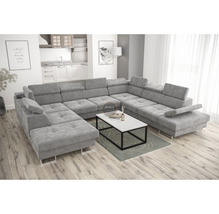 Rohová sedacia súprava GALAXY MAX I s funkciou spania 280x350x225 - sivá, pravá