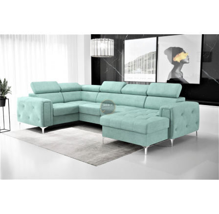 Rohová sedacia súprava ORION MAX III s funkciou spania 165x320x185 cm - mätová, ľavá Rohová sedacia súprava ORION MAX III s funkciou spania 165x320x185 cm - mätová, ľavá