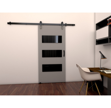 Posuvné dvere LOFT E100, sivá/čierna