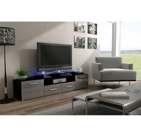 TV komoda EVORA BLACK - sivá